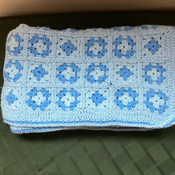 Baby Blue Crochet Blanket - Picture 1 of 7